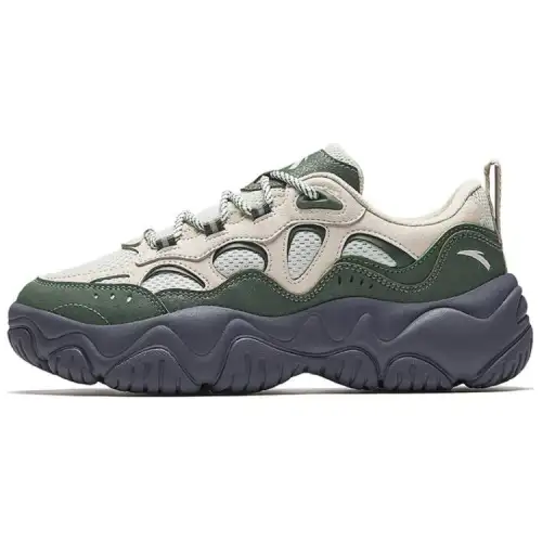 Anta Life Collection Slip Resistant Abrasion Resistant Low top Casual Shoes Women's Beige Green
