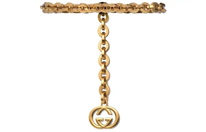 GUCCI Chain Interlocking Gg Charm Belt