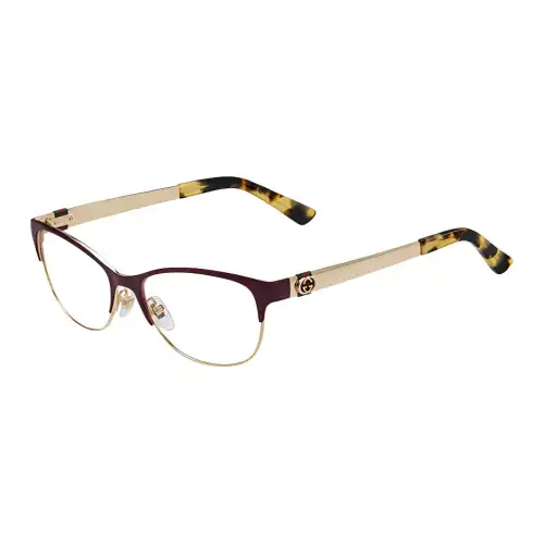 GUCCI Alloy Cat Eye Prescription Glasses Unisex Gold