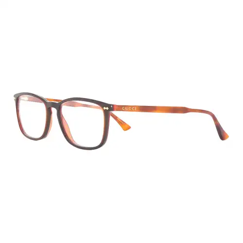 GUCCI Refined Square Eyeglass Frames Men's Umber
