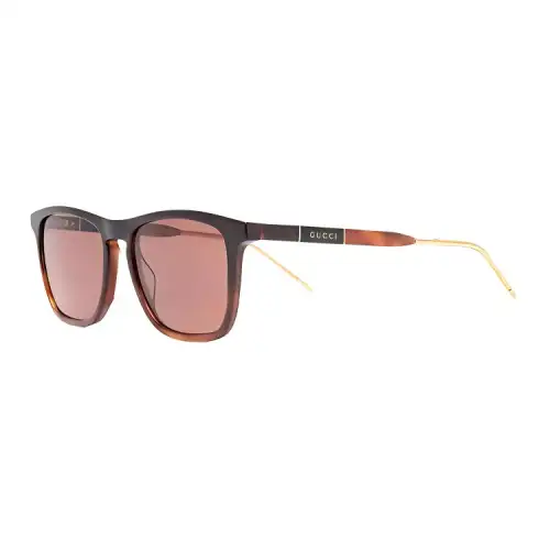 GUCCI Irregular Shape Sunglasses Men's Tortoiseshell