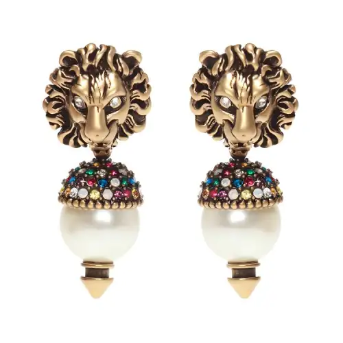GUCCI Metal, Glass Earrings Women's