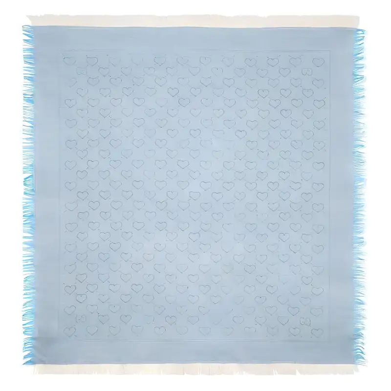 【Previous Season】heart-print wool-silk scarf