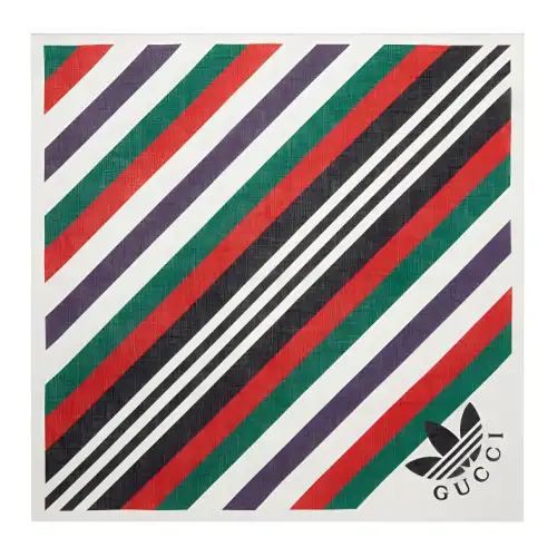 GUCCI Adidas X Gucci Collaboration Collection Cotton Knit Scarves Unisex Ivory White/Red
