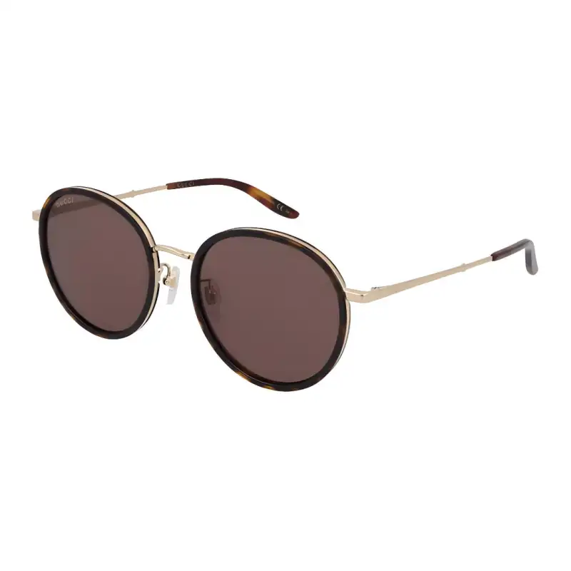 GUCCI Round Sunglasses Women's Gold