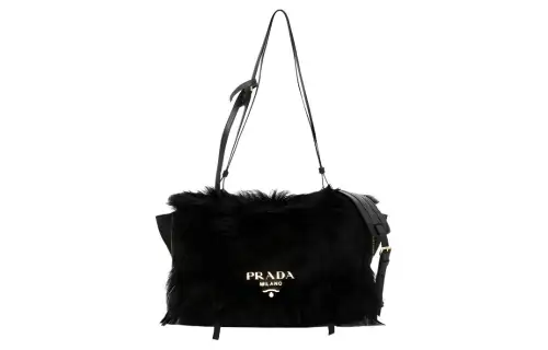 PRADA Leather Portable Crossbody Bag, Shoulder Bag Women's Black