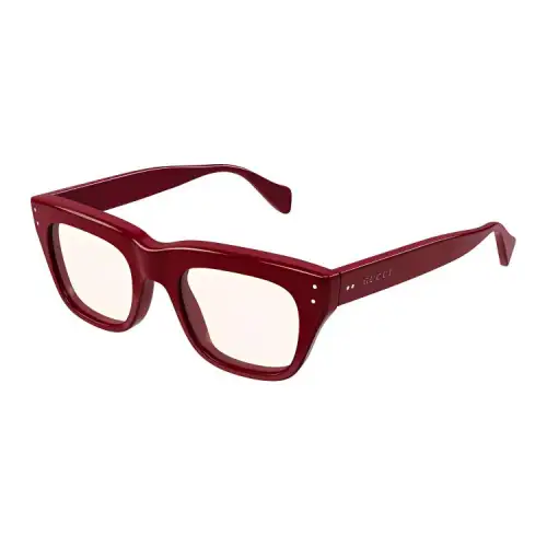 GUCCI Rectangular Eyeglass Frames Men's Red