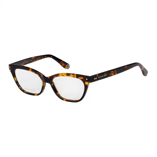 GUCCI Plate Irregular Shape Eyeglass Frames Unisex Brown