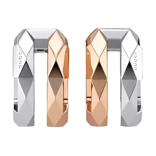 GUCCI Link To Love Series Earrings Unisex Rose Gold/Silver