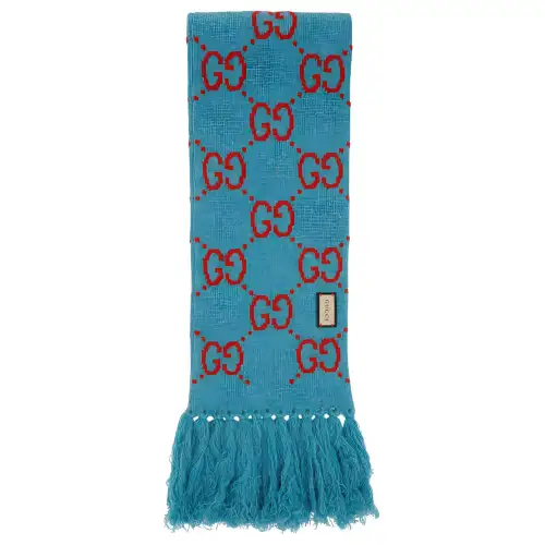 GUCCI Knit Scarves Women's Blue