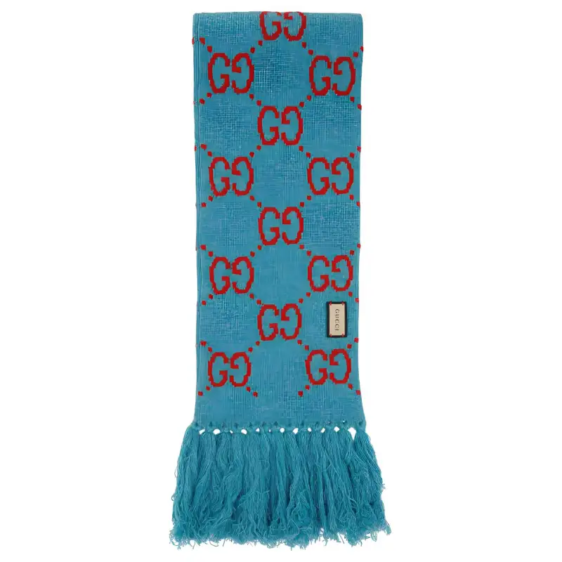 GUCCI Knit Scarves Women's Blue