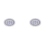 GUCCI GG 925 Sterling Silver Enamel Earrings Unisex Light Purple