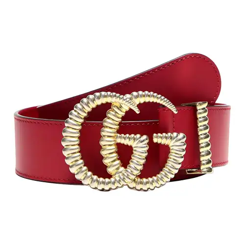 GUCCI Pre Owned Leather Gg Buckle Belt