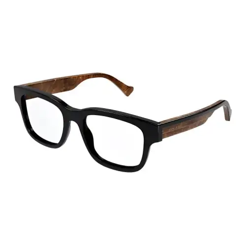 GUCCI Acetate Rectangular Prescription Glasses Men's Brown