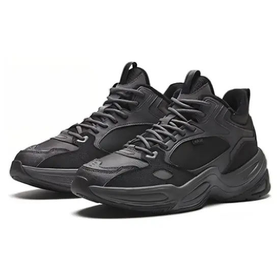 Anta Cushioning Wear Resistant High Top Casual Shoes Men's Black