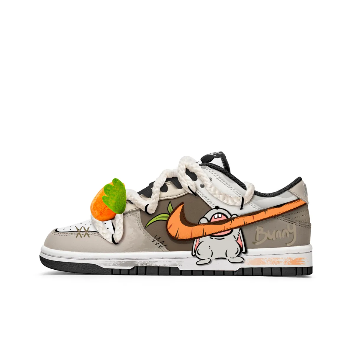 Nike Dunk Slip Resistant Abrasion Resistant Low top Skateboard Shoes Unisex Brown White