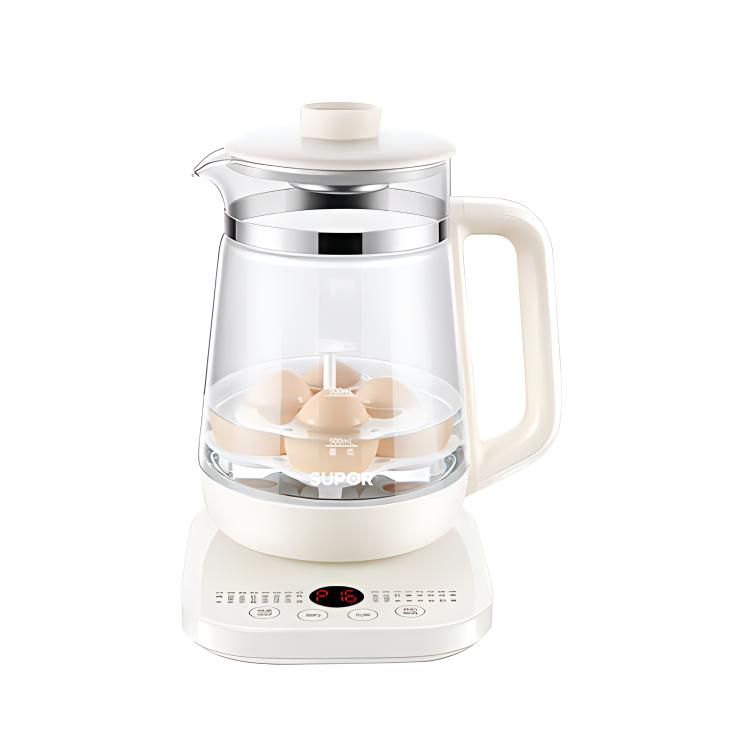 SUPOR Supor Health Pot Large Capacity Tea Boiler Teapot Stainless Steel Electric Kettle Insulated Flower Teapot Glass Panel with Filter 1.8L SW-18YJ38