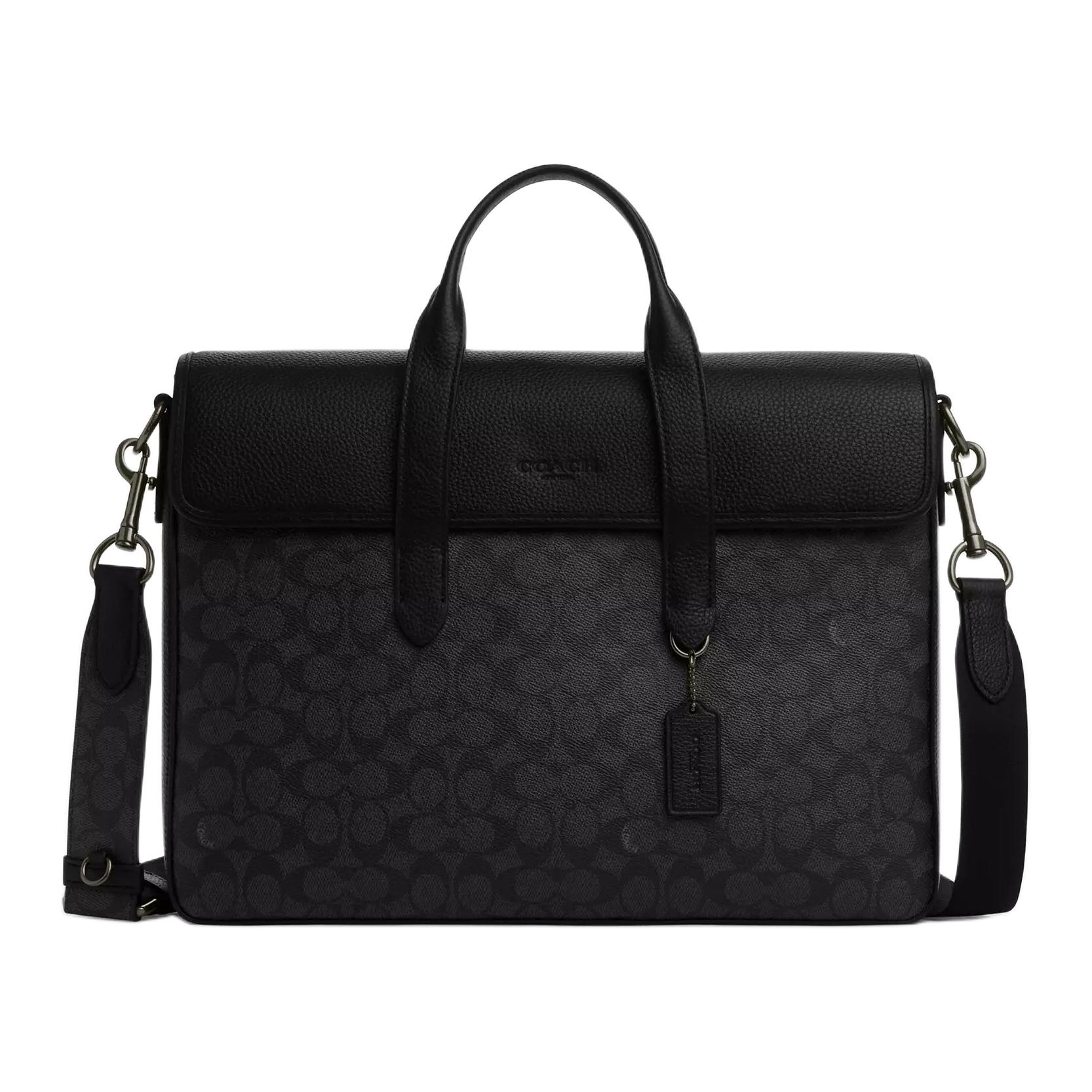 Мужская сумка COACH Sullivan 38 (черно-серая)