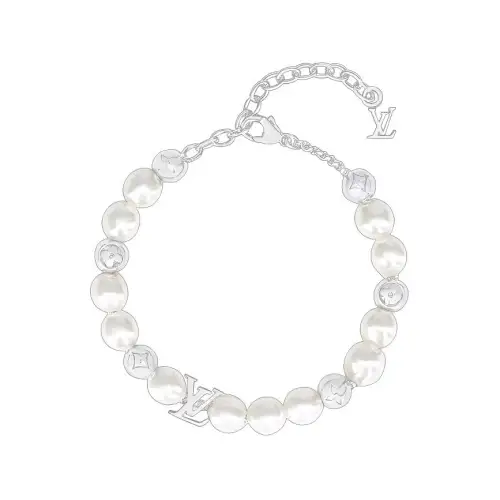 LOUIS VUITTON Metal Pearl Bracelets Unisex