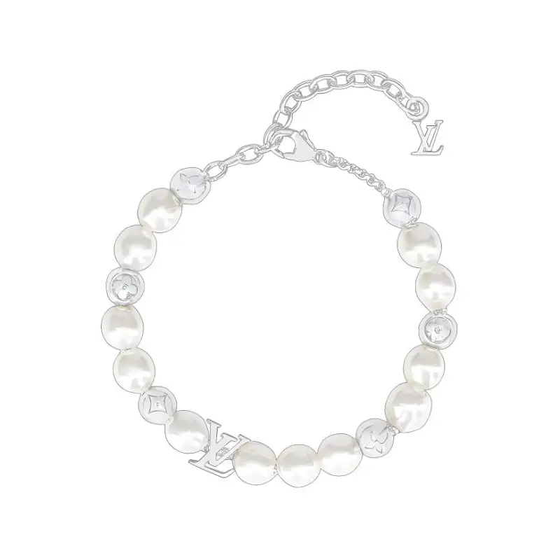 LOUIS VUITTON Metal Pearl Bracelets Unisex