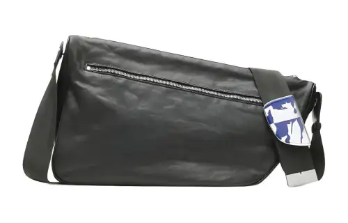 Burberry Shield Lambskin Messenger Bag, Crossbody Bag, Shoulder Bag Large Men's Slate