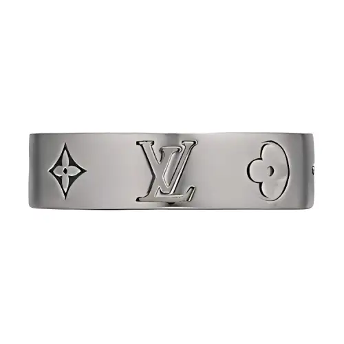 LOUIS VUITTON MOSAIC THIN Brass Rings Men's Gray