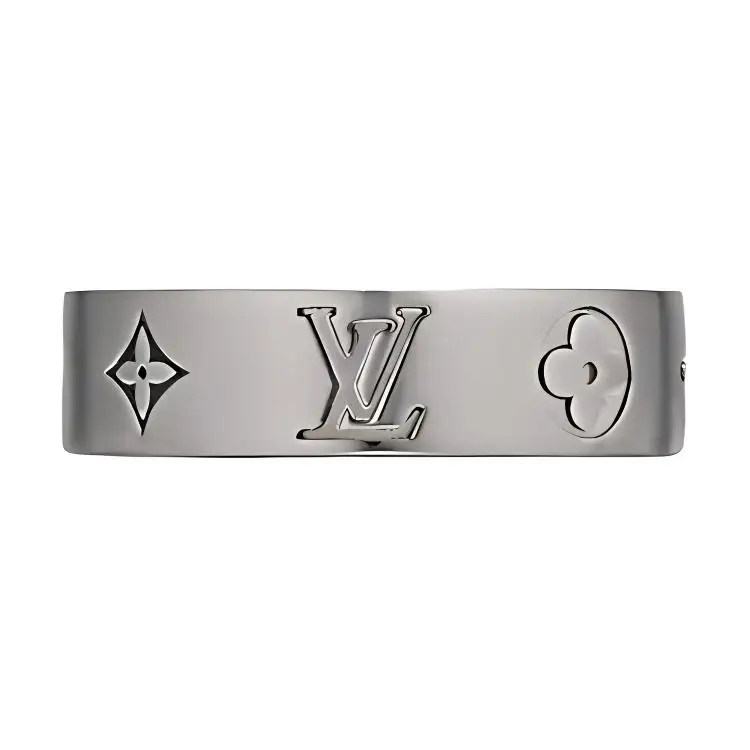 LOUIS VUITTON MOSAIC THIN Brass Rings Men's Gray