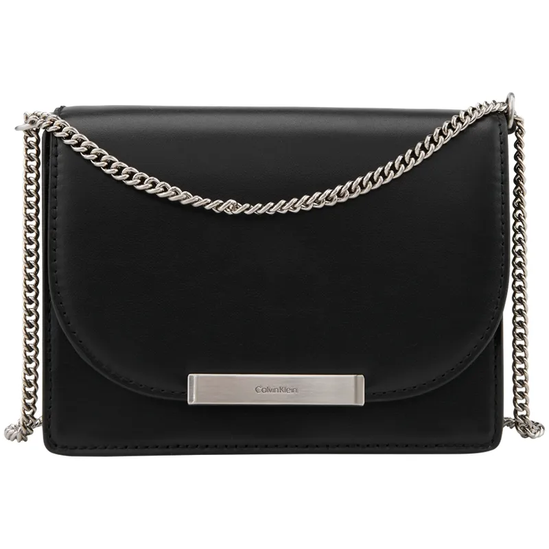 CALVIN KLEIN Cow Leather Crossbody Bags Women's Space Black