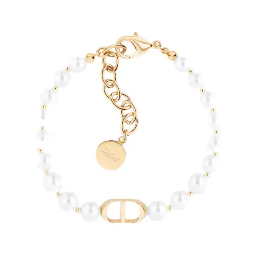 DIOR Resin, Pearl, Metal Bracelets Women's White