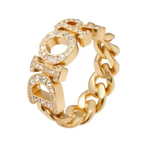 DIOR Faux Crystal, Metal Rings Women's