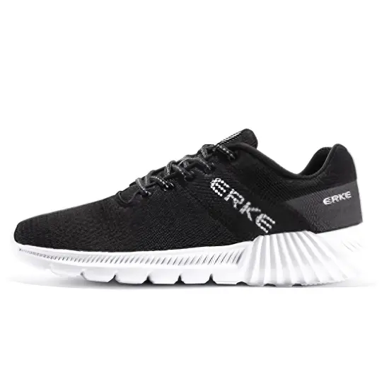 Erke Durable Breathable Low Top Sports Casual Shoes Men's Black White