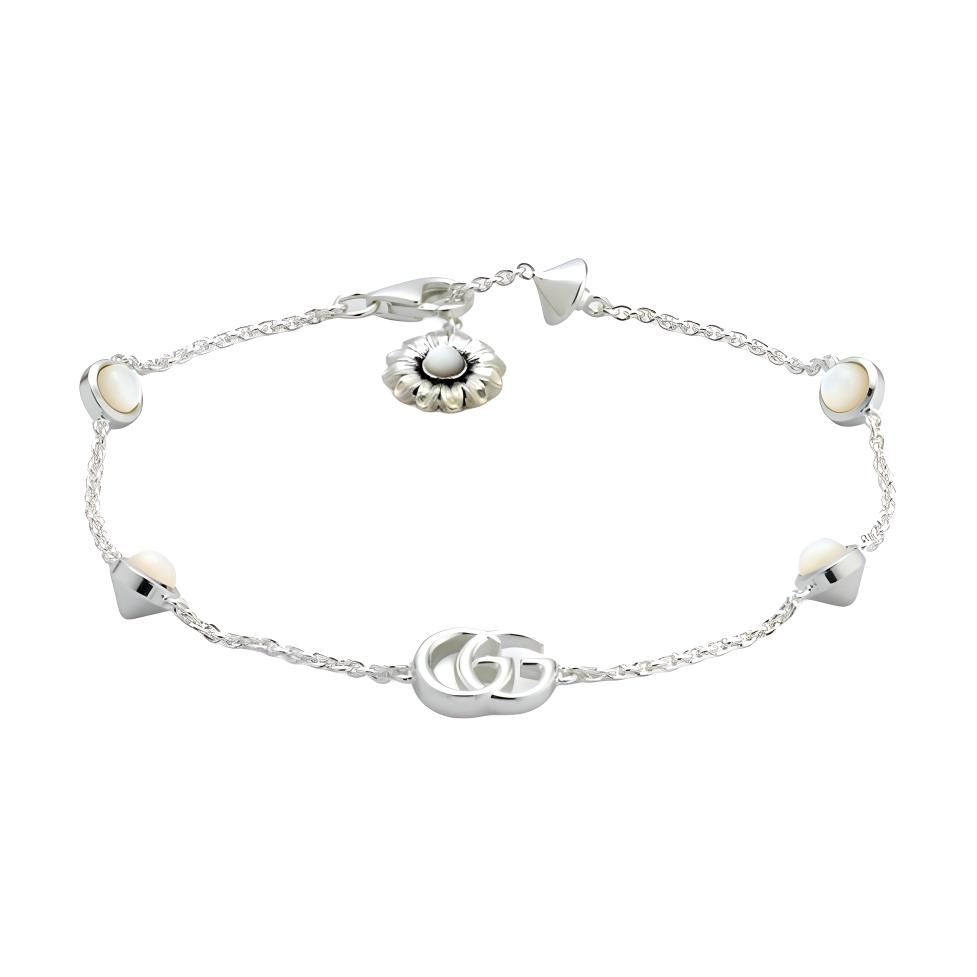 Женский браслет Gucci GG Marmont (серебряный)