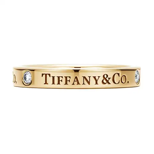 TIFFANY & CO. 18K Gold Diamond Rings Unisex Gold