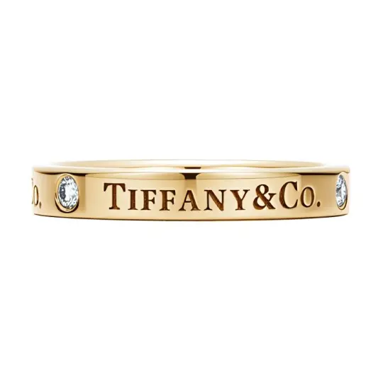 TIFFANY & CO. 18K Gold Diamond Rings Unisex Gold