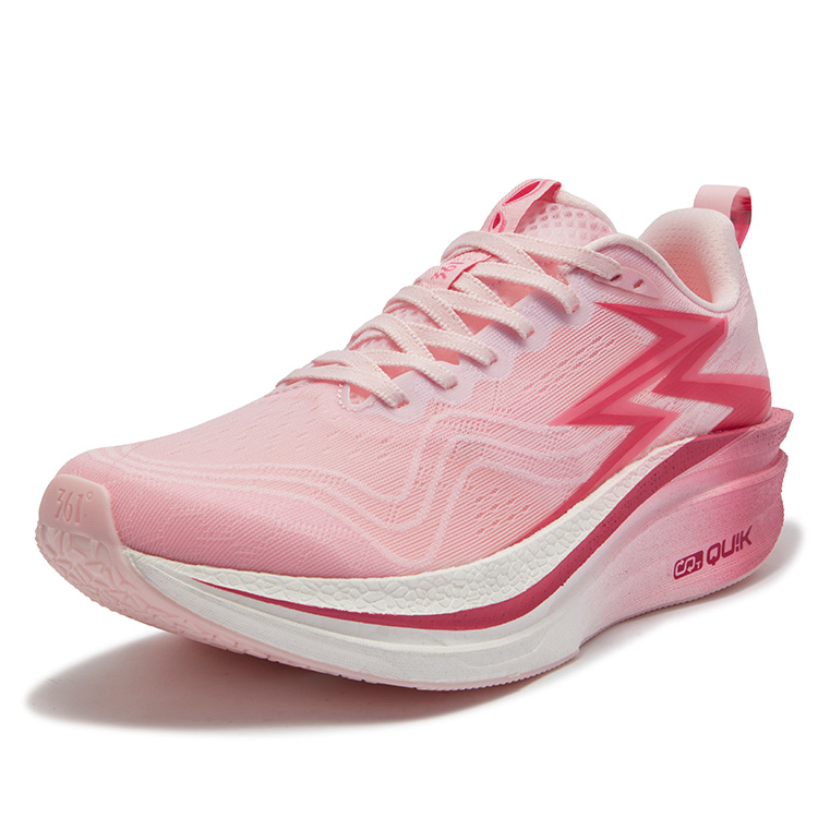 361° Flame 4 MIX Jacquard Low top Carbon Plate Training Sprint Racing Running Shoes Unisex White Pink