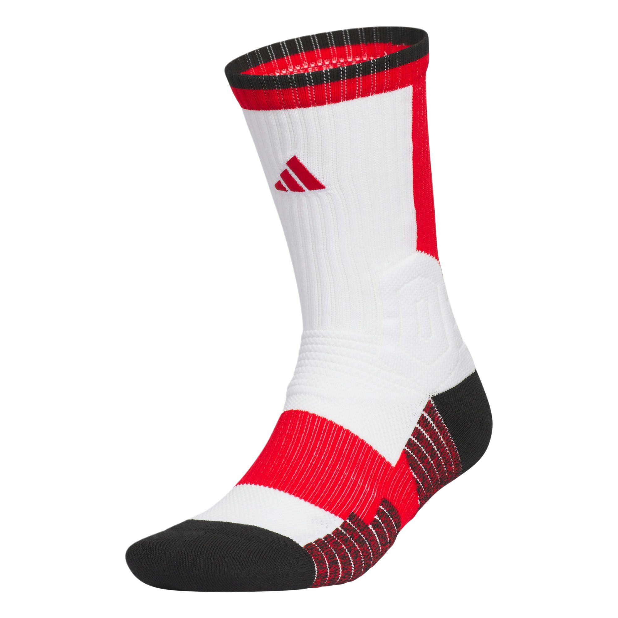 Adidas Basketball Socks Unisex 1 Pack White/Light Scarlet/Black