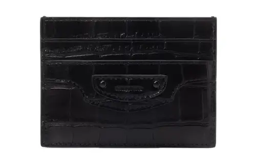 Balenciaga Neo Classic Calfskin Card Holder, Wallet Men's Black