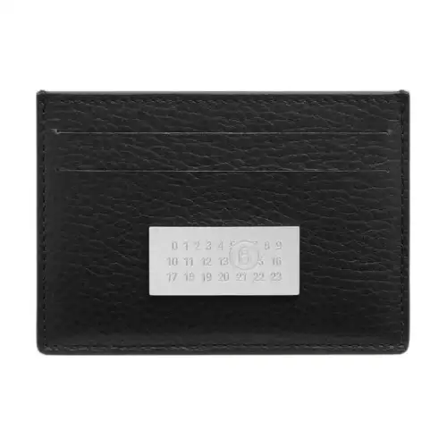 MM6 Maison Margiela Grain Leather Card Holder Women's Black