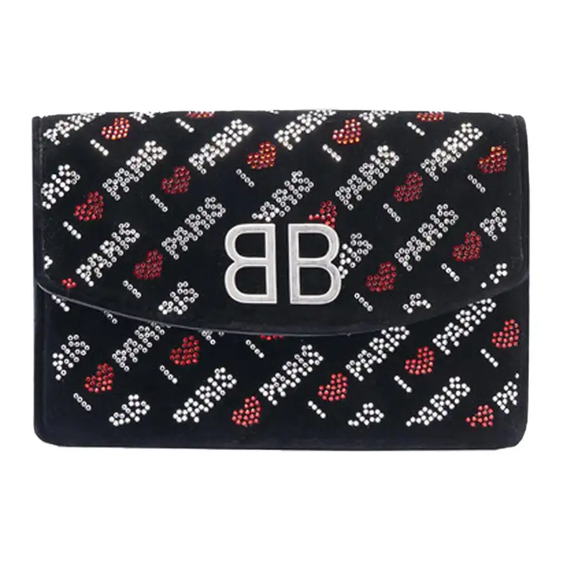 Balenciaga Velvet Crossbody Bag, Shoulder Bag Women's Black