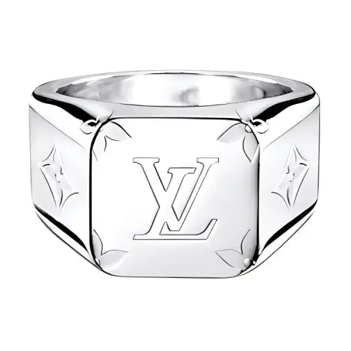 LOUIS VUITTON Signet Ring Engraved Monogram