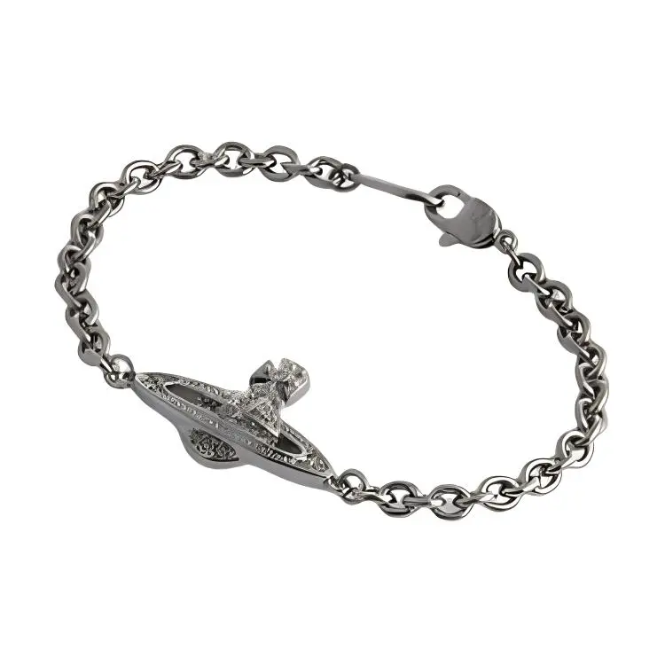 Vivienne Westwood Mini Bas Relief Chain Bracelet Gunmetal