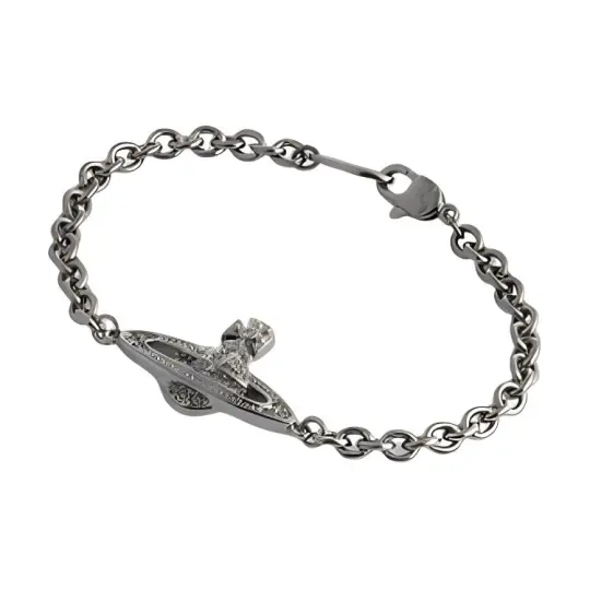 Vivienne Westwood Mini Bas Relief Chain Bracelet Gunmetal
