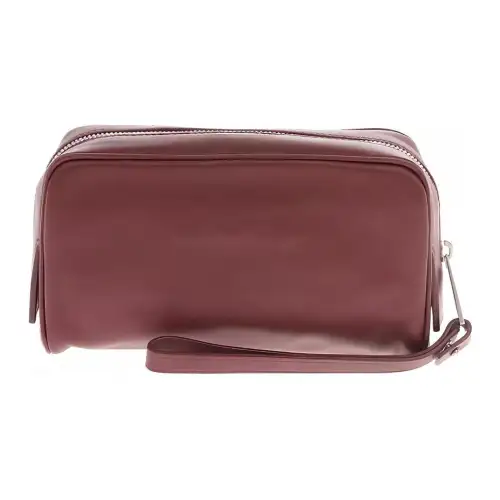 Bottega Veneta Leather Makeup Bag Men's Burgundy