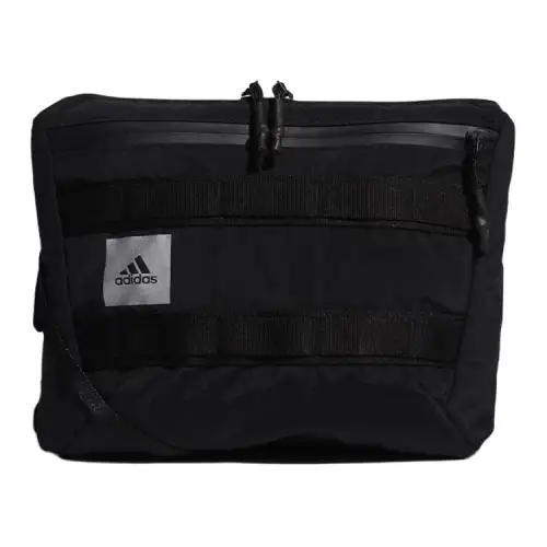 Adidas Zip Closure Nylon Fabric Crossbody Bag, Shoulder Bag Regular Unisex Black