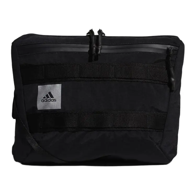 Adidas Zip Closure Nylon Fabric Crossbody Bag Shoulder Bags Regular Unisex Black