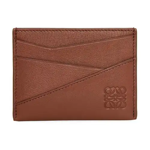 LOEWE Puzzle Cow Leather Card Holder Men's Dark Brown