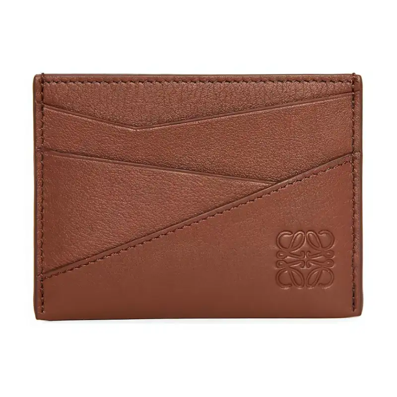 LOEWE Puzzle Cow Leather Card Holder Men's Dark Brown