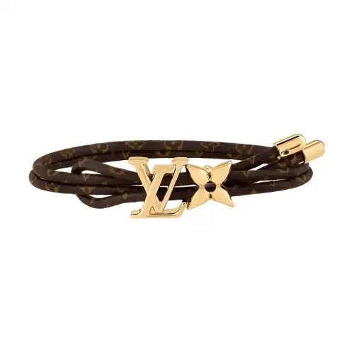 LOUIS VUITTON Bloom Gold Plated Bracelets Women's Brown