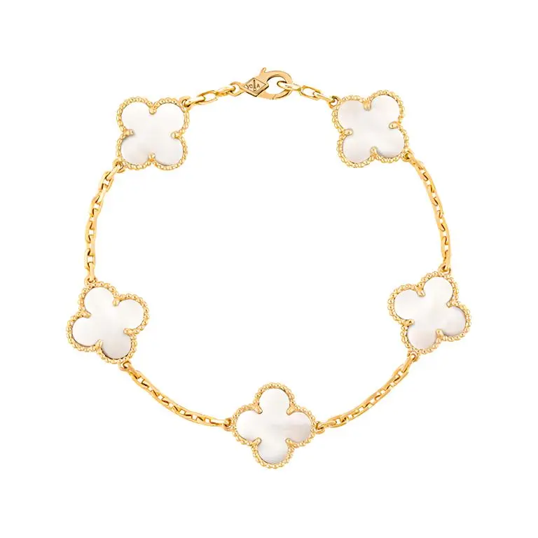 Van Cleef & Arpels 2010s 18K rose gold semi-custom Alhambra Bless 5 motifs bracelet