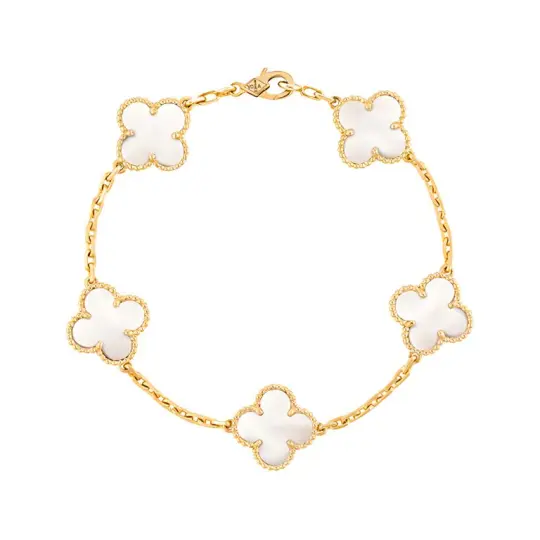 Van Cleef & Arpels 2010s 18K rose gold semi-custom Alhambra Bless 5 motifs bracelet